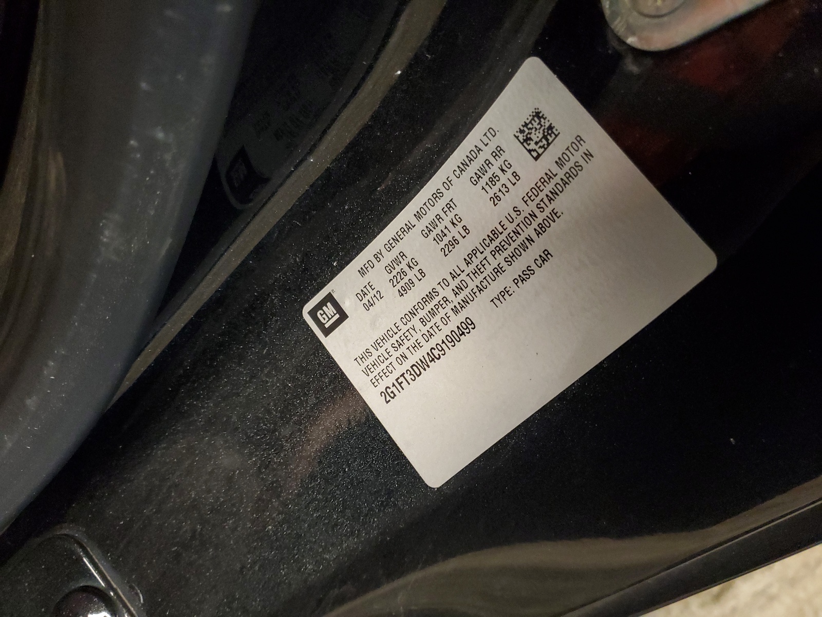 2G1FT3DW4C9190499 2012 Chevrolet Camaro 2Ss