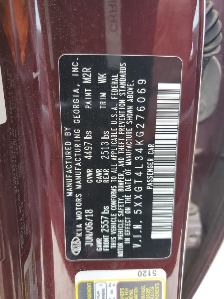 2019 Kia Optima Lx VIN: 5XXGT4L34KG276069 Lot: 61838484