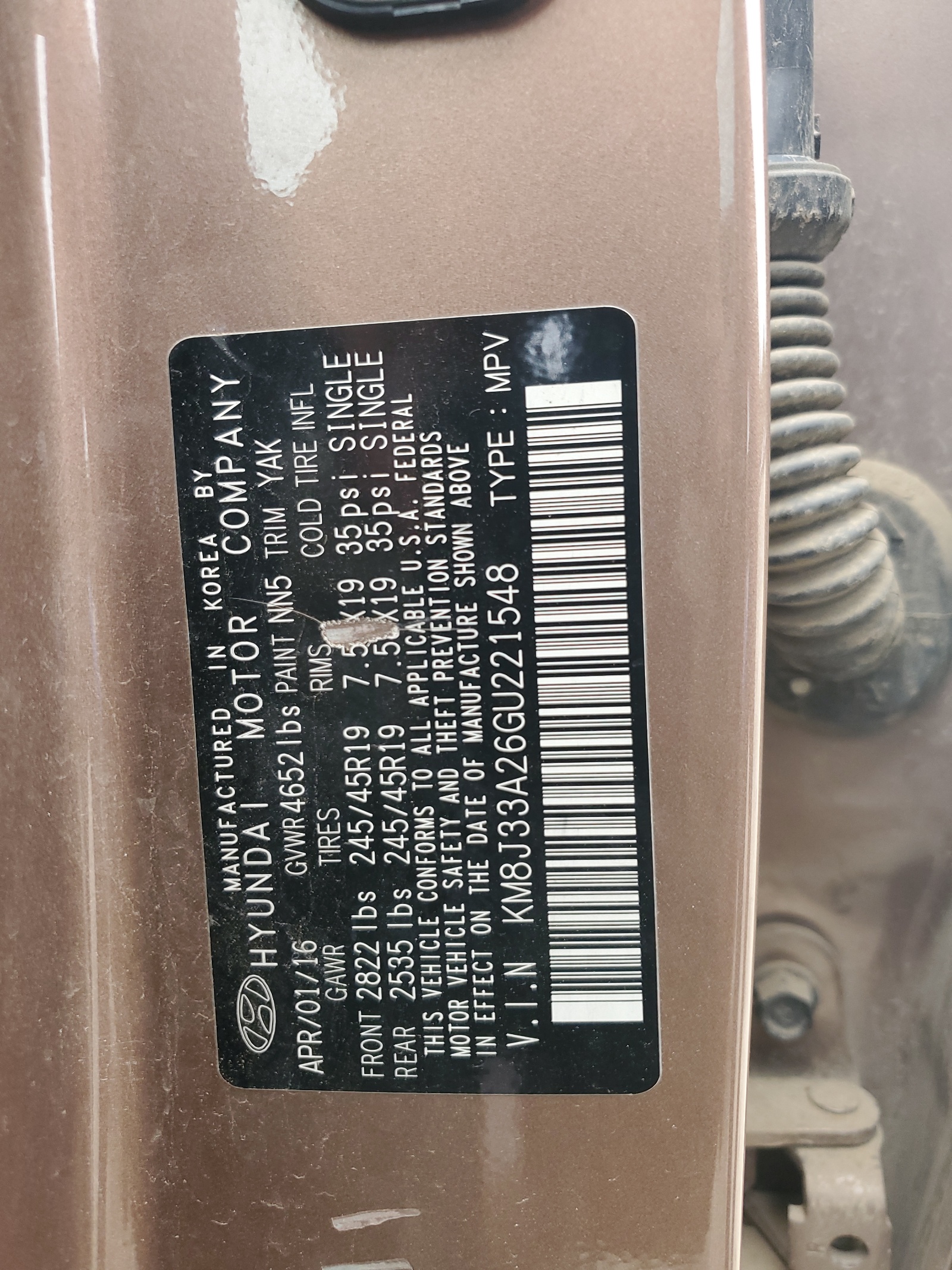 KM8J33A26GU221548 2016 Hyundai Tucson Limited