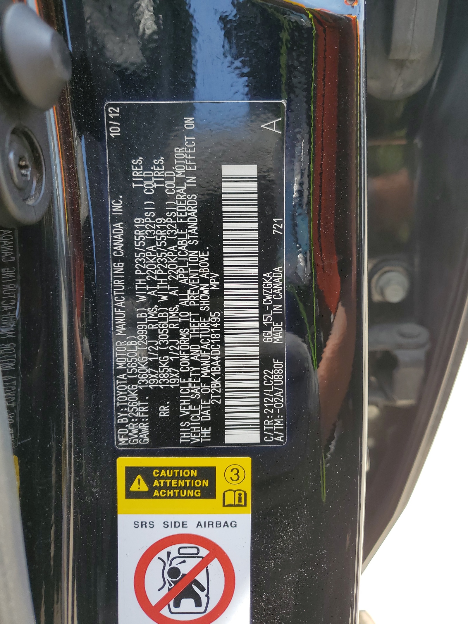 2T2BK1BA4DC181495 2013 Lexus Rx 350 Base