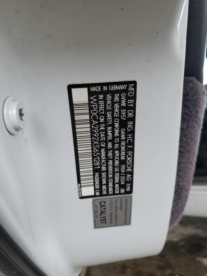 1999 Porsche 911 Carrera VIN: WP0CA2992XS651281 Lot: 64516704