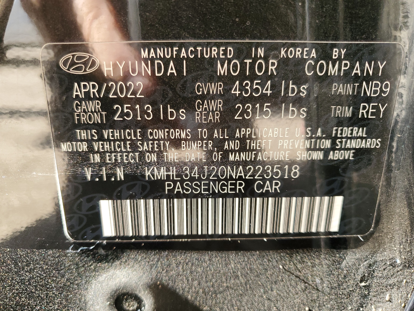 KMHL34J20NA223518 2022 Hyundai Sonata Limited