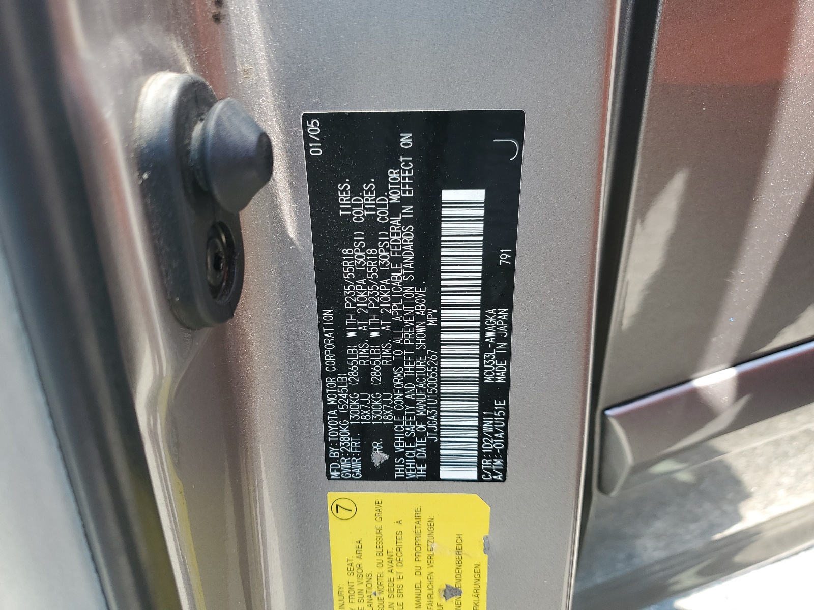 JTJGA31U150055267 2005 Lexus Rx 330