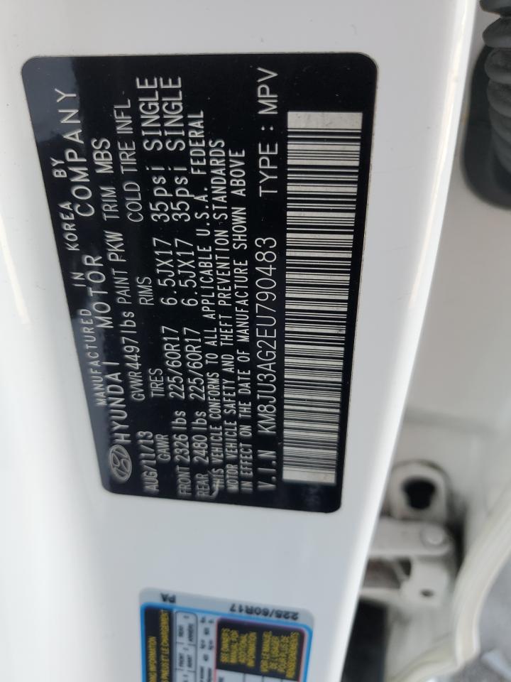 2014 Hyundai Tucson Gls VIN: KM8JU3AG2EU790483 Lot: 64032414