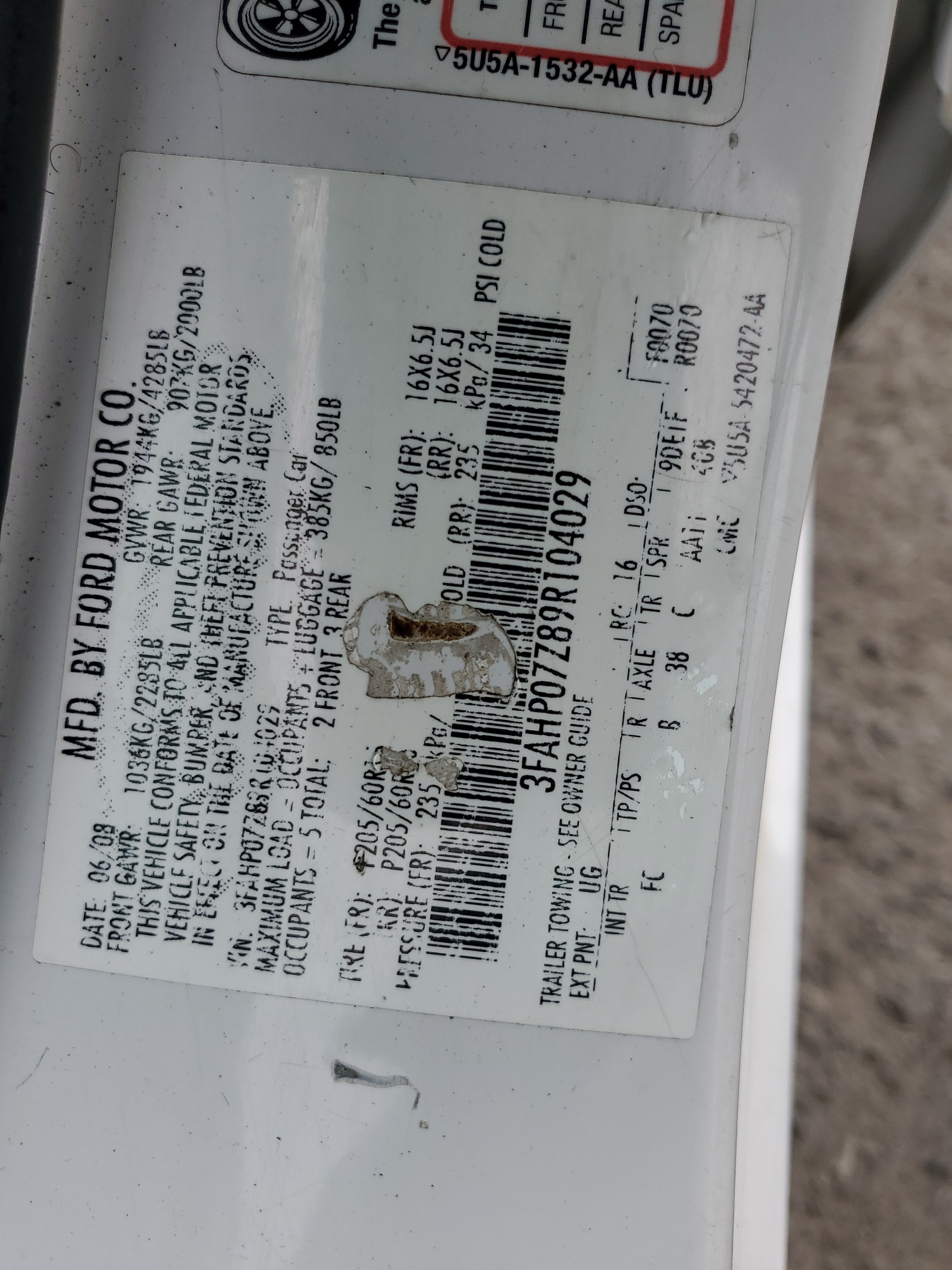 3FAHP07Z89R104029 2009 Ford Fusion Se