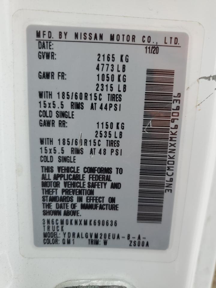 2021 Nissan Nv200 2.5S VIN: 3N6CM0KNXMK690636 Lot: 62484874