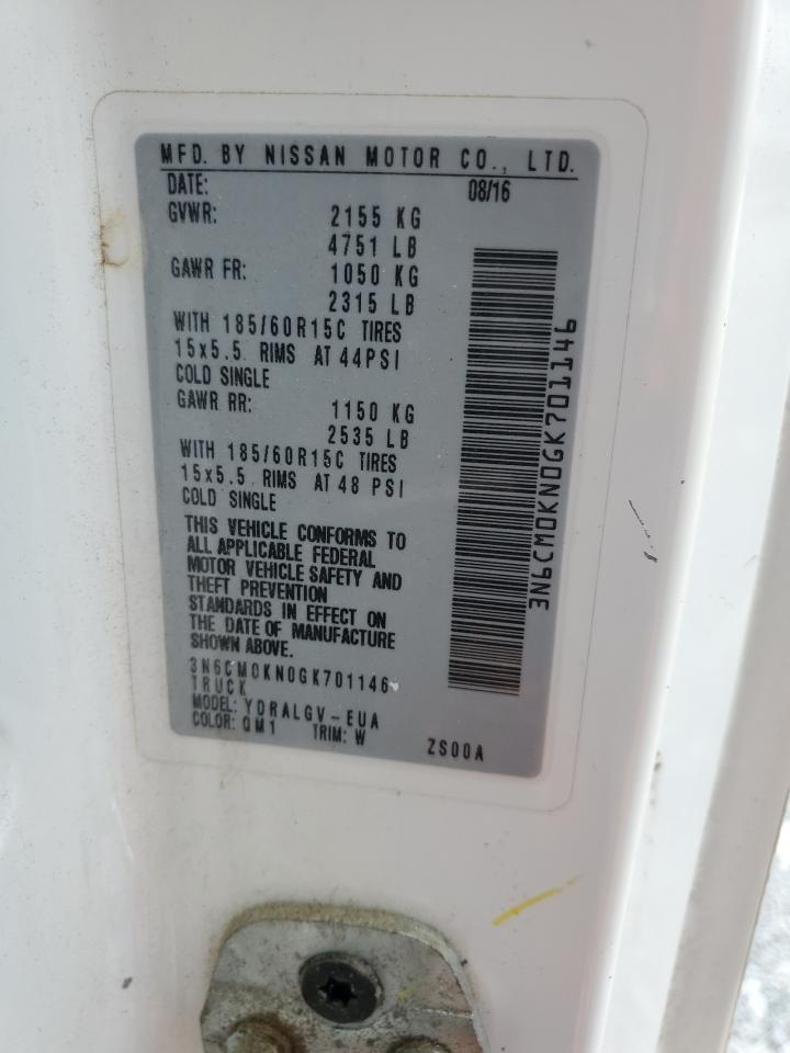 2016 Nissan Nv200 2.5S VIN: 3N6CM0KN0GK701146 Lot: 62508744