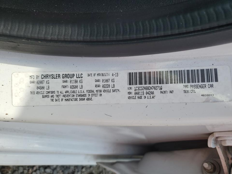 1C3CDZAB8DN702716 2013 Dodge Avenger Se