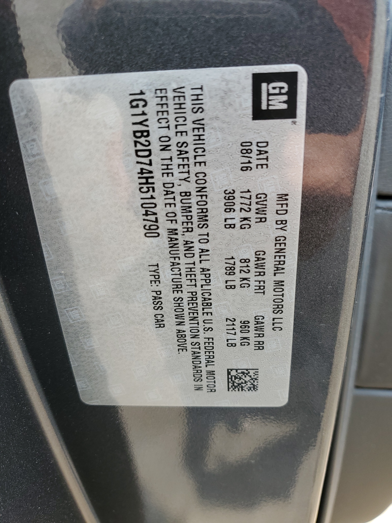 1G1YB2D74H5104790 2017 Chevrolet Corvette Stingray 1Lt