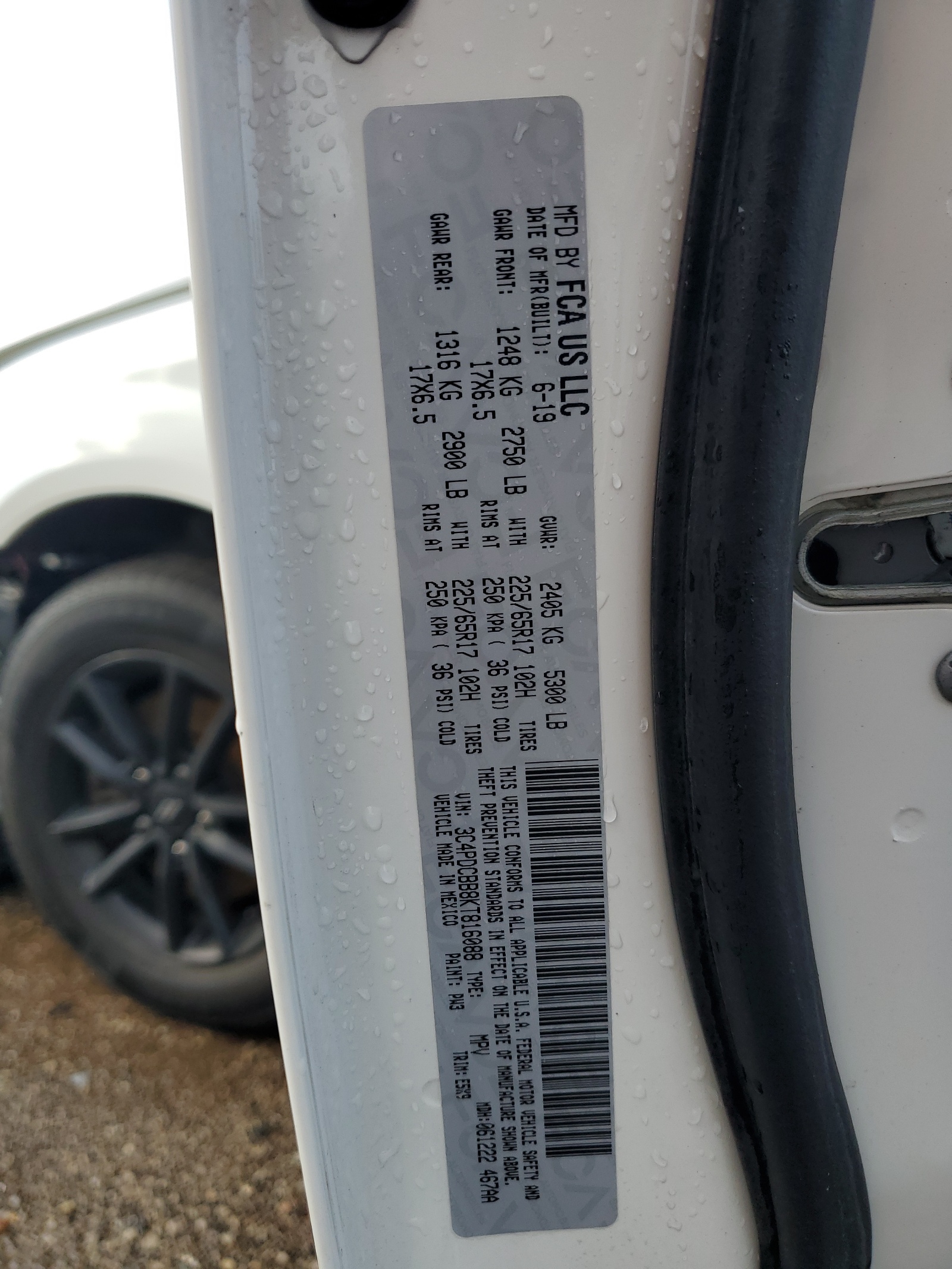 3C4PDCBB8KT816088 2019 Dodge Journey Se