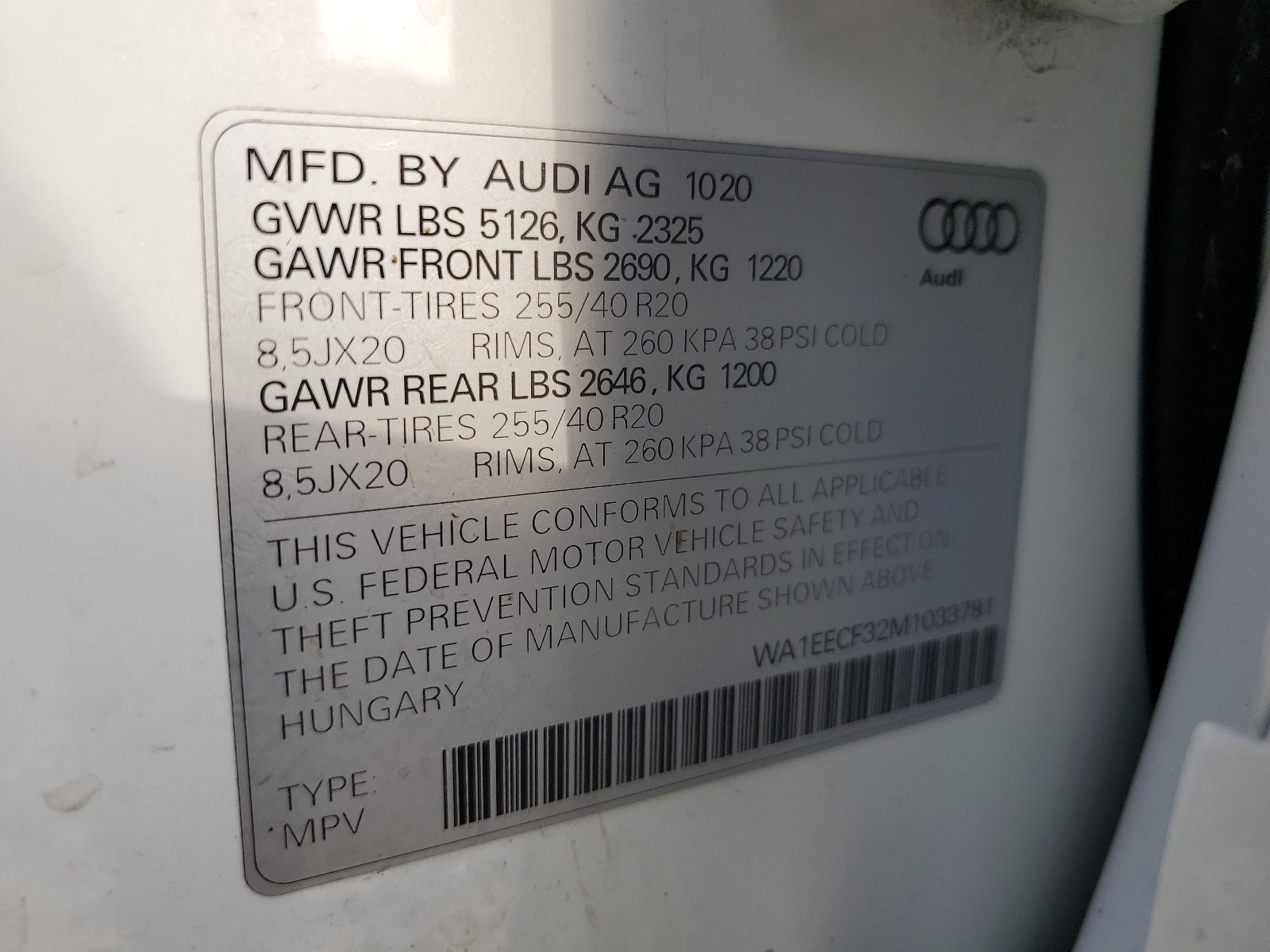 WA1EECF32M1033781 2021 Audi Q3 Premium Plus S Line 45