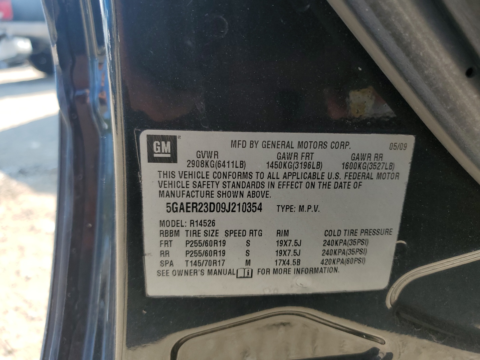 5GAER23D09J210354 2009 Buick Enclave Cxl