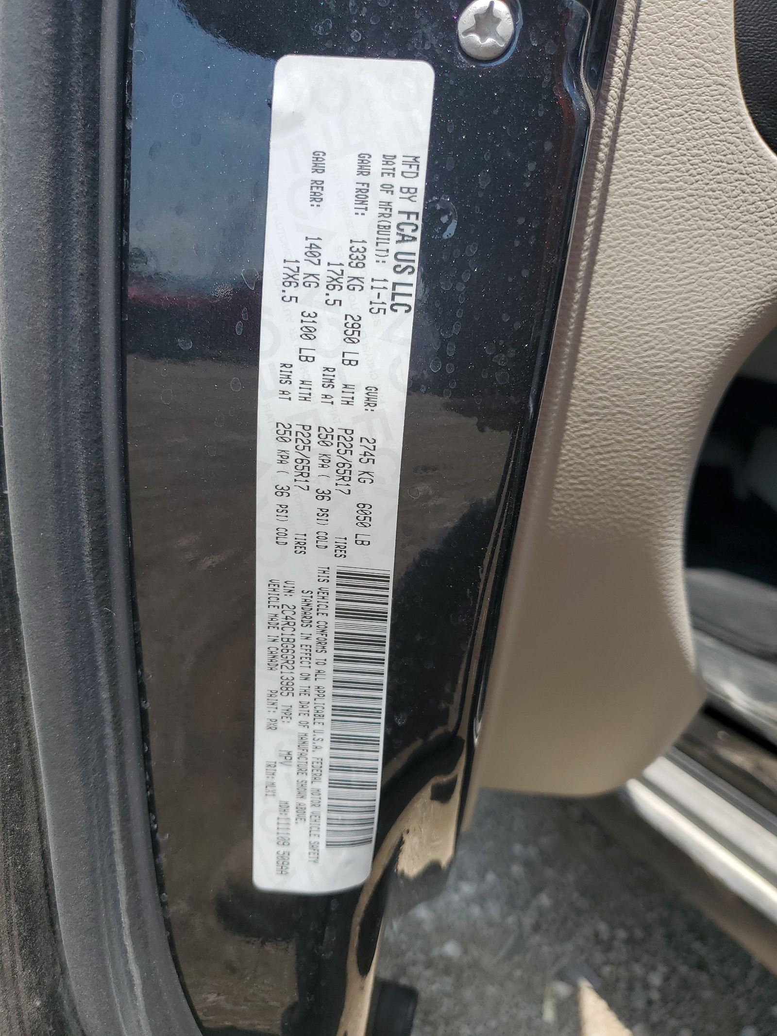 2C4RC1BG6GR213985 2016 Chrysler Town & Country Touring