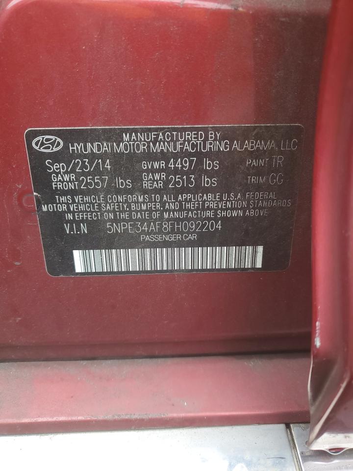 2015 Hyundai Sonata Sport VIN: 5NPE34AF8FH092204 Lot: 64147394