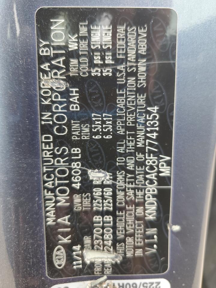 2015 Kia Sportage Lx VIN: KNDPBCAC8F7741354 Lot: 62693684