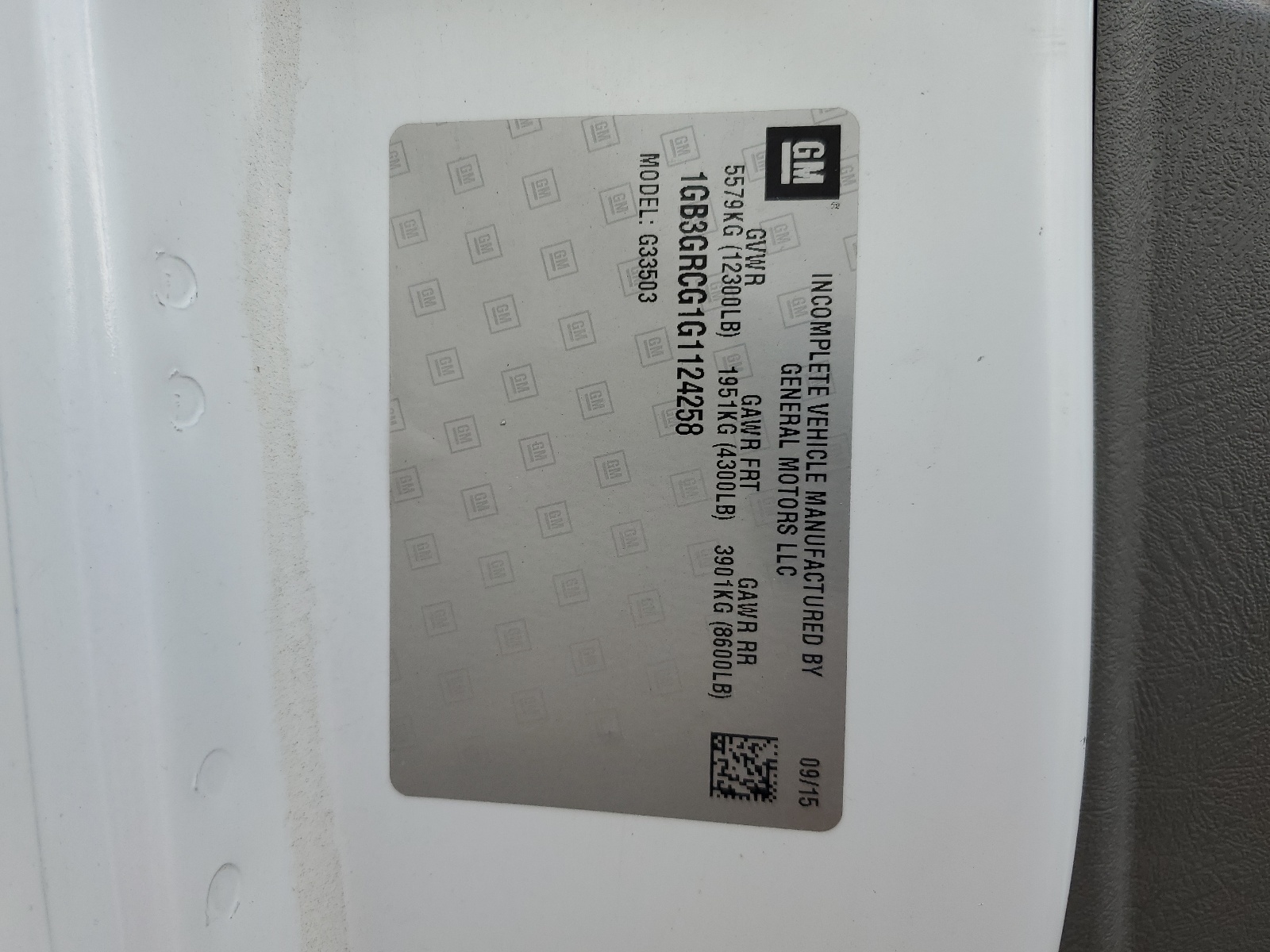 1GB3GRCG1G1124258 2016 Chevrolet Express G3500