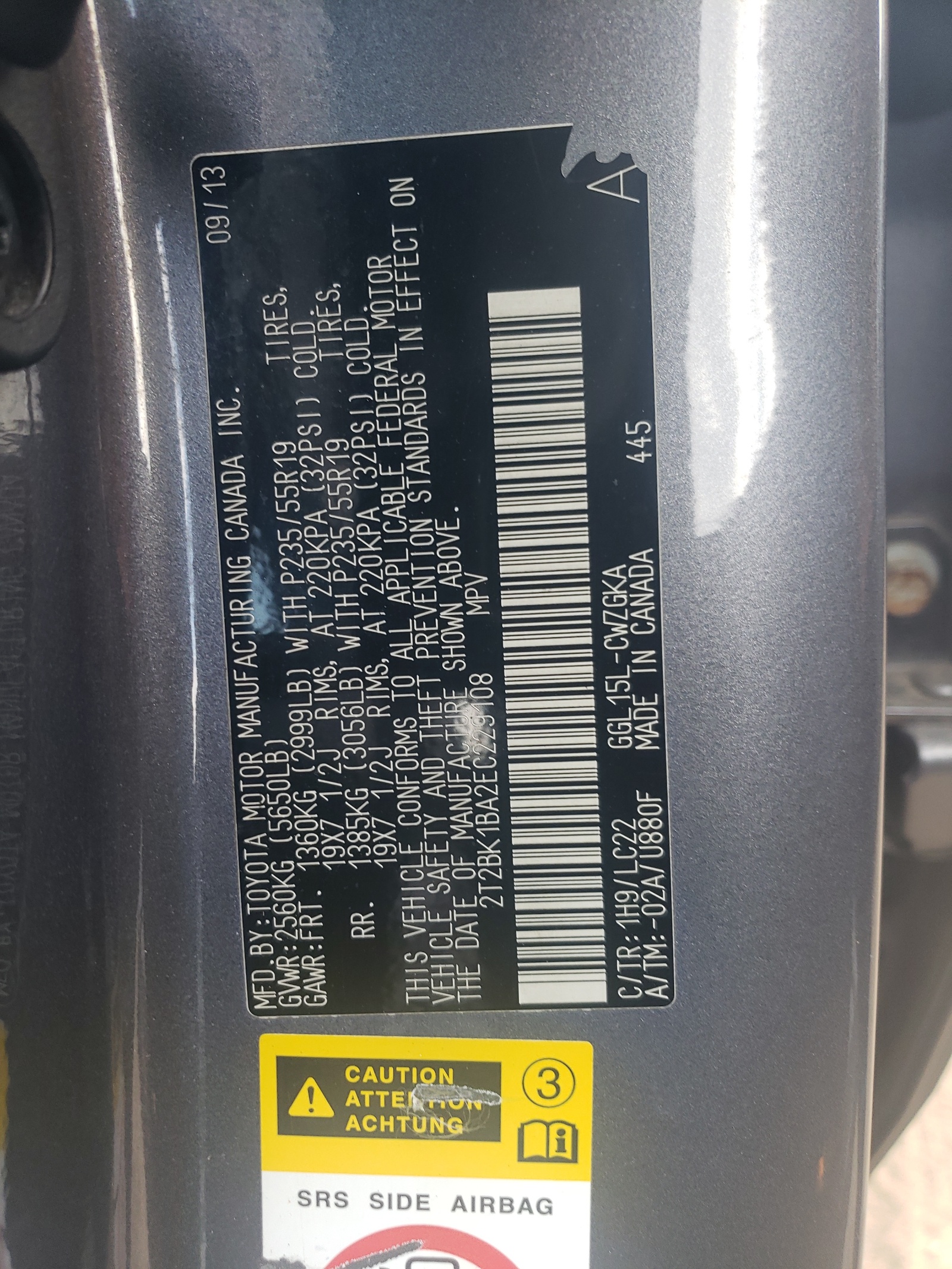 2T2BK1BA2EC229108 2014 Lexus Rx 350 Base