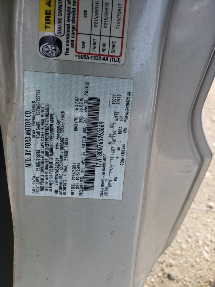 2006 Ford Mustang VIN: 1ZVFT80N765263669 Lot: 64447244