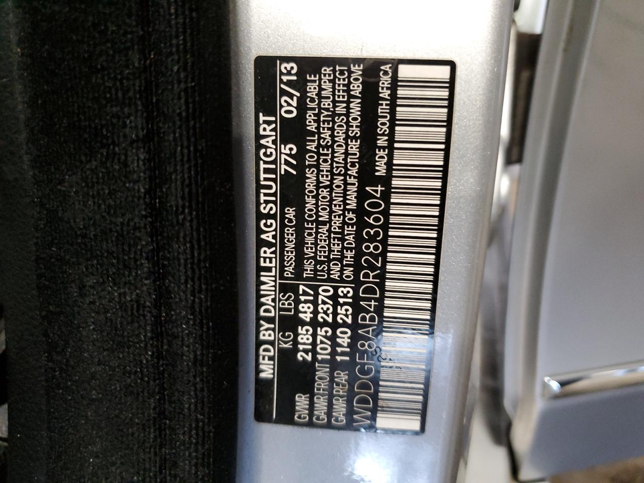 2013 Mercedes-Benz C 300 4Matic VIN: WDDGF8AB4DR283604 Lot: 63798804