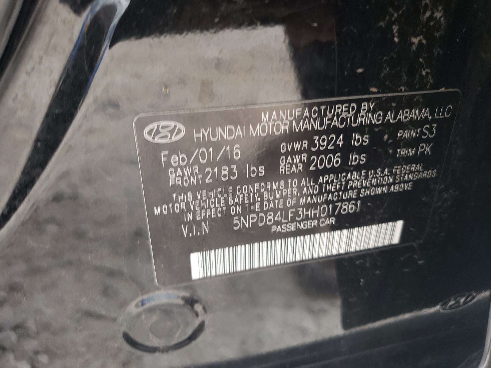 5NPD84LF3HH017861 2017 Hyundai Elantra Se