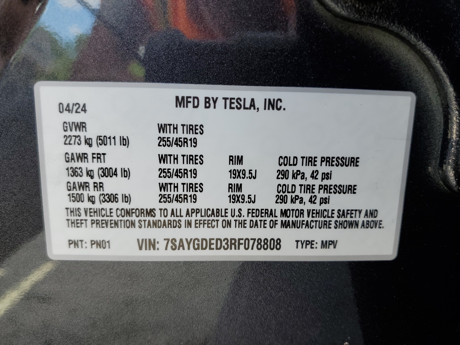 7SAYGDED3RF078808 2024 Tesla Model Y