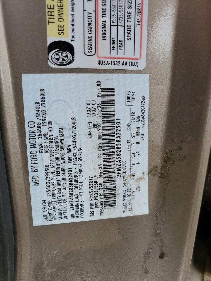 2005 Ford Freestar Limited VIN: 2FMZA58285BA22501 Lot: 64950724