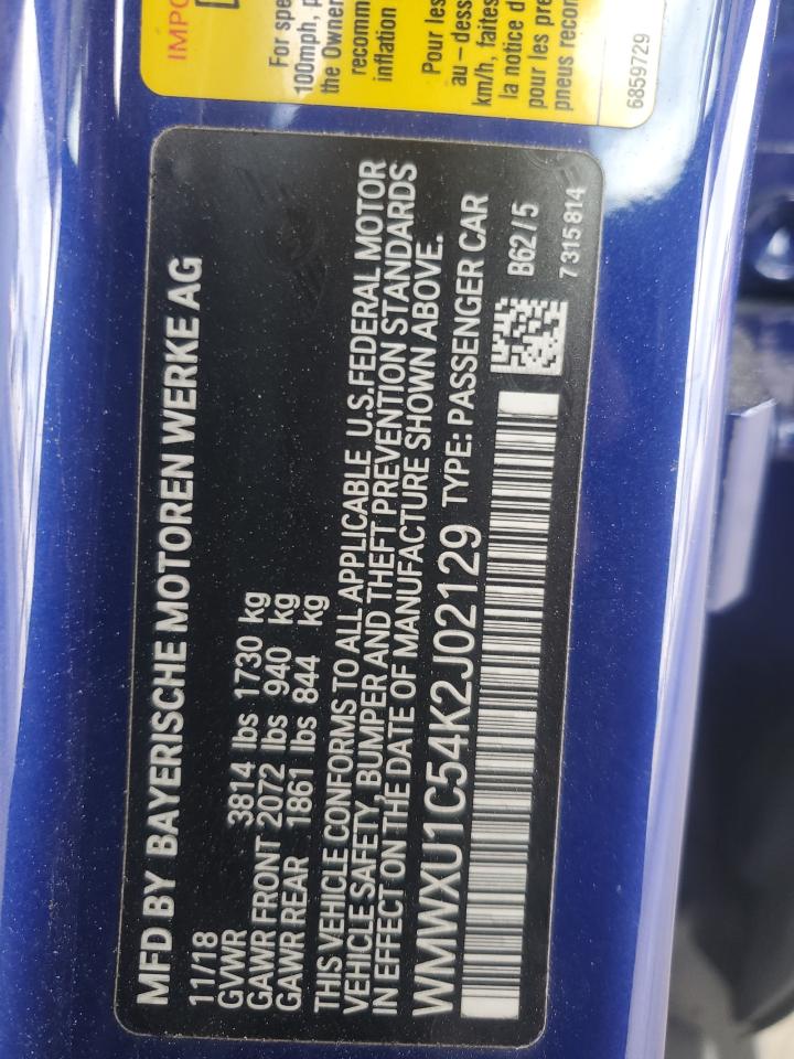 2019 Mini Cooper VIN: WMWXU1C54K2J02129 Lot: 65538114