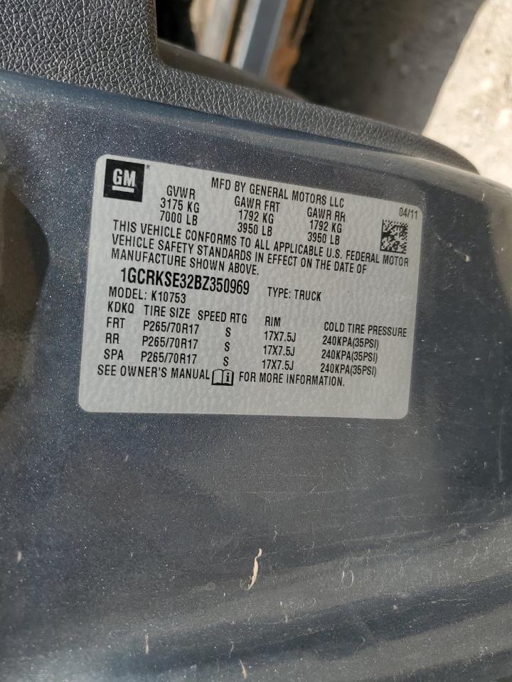 2011 Chevrolet Silverado K1500 Lt VIN: 1GCRKSE32BZ350969 Lot: 62032524