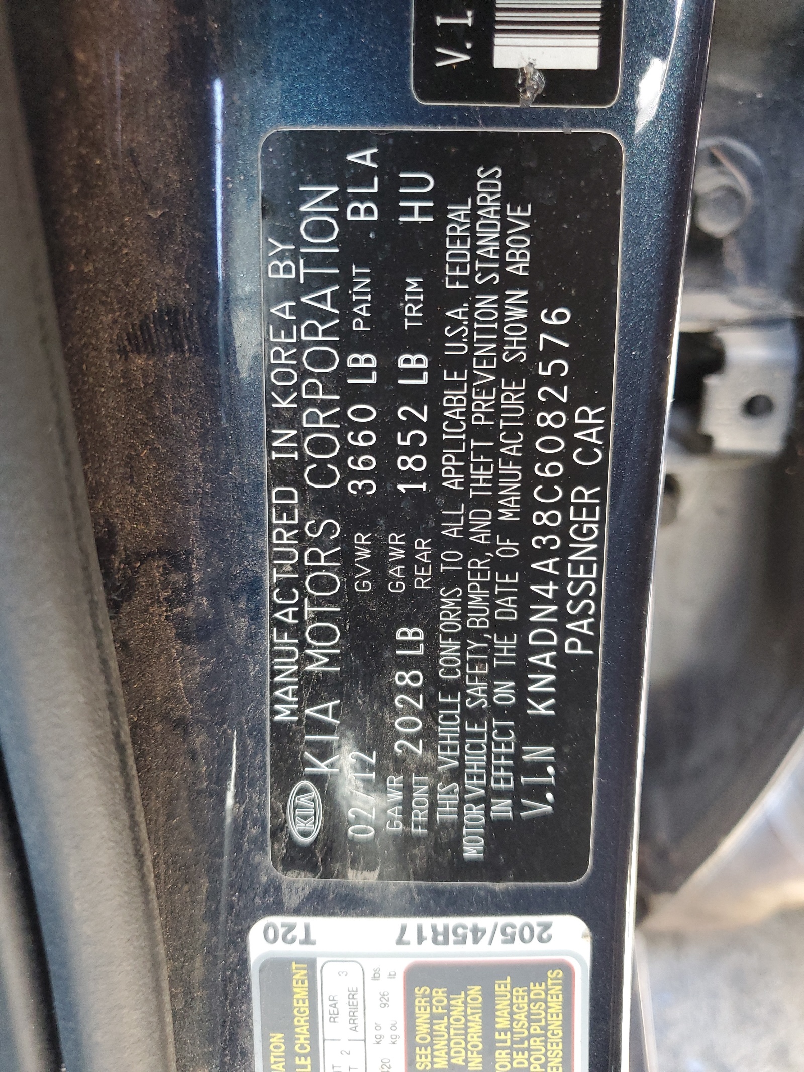 KNADN4A38C6082576 2012 Kia Rio Ex