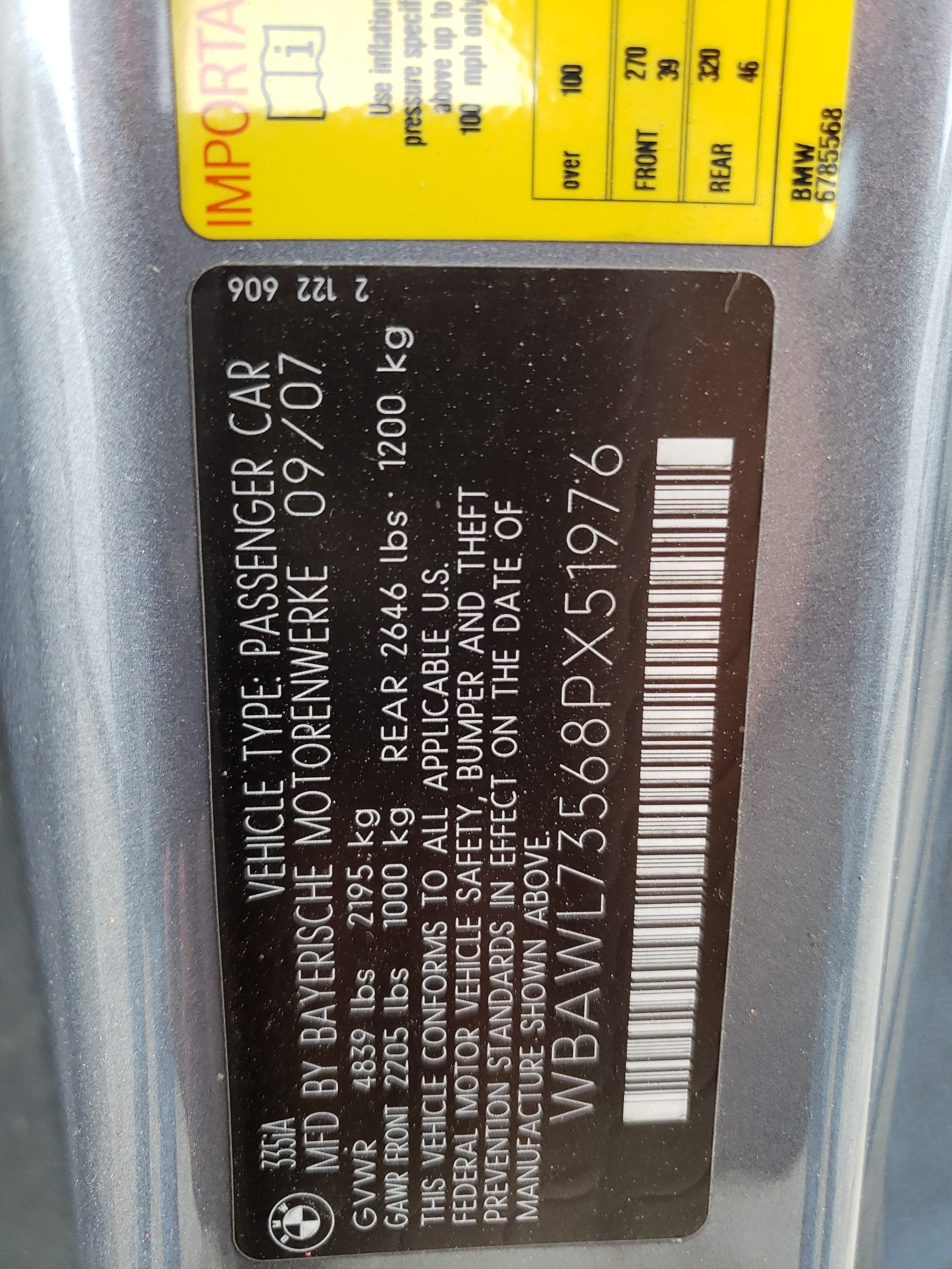 WBAWL73568PX51976 2008 BMW 335 I