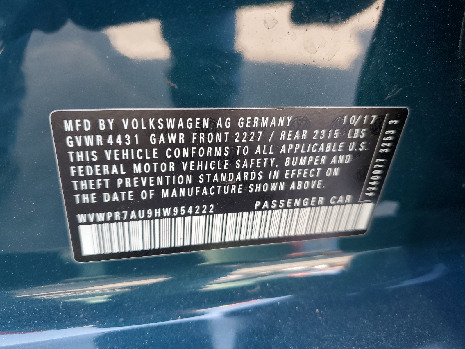 WVWPR7AU9HW954222 2017 Volkswagen E-Golf Sel Premium