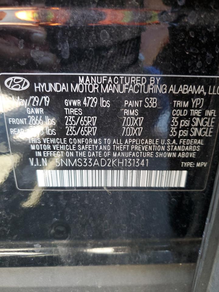 5NMS33AD2KH131341 2019 Hyundai Santa Fe Sel