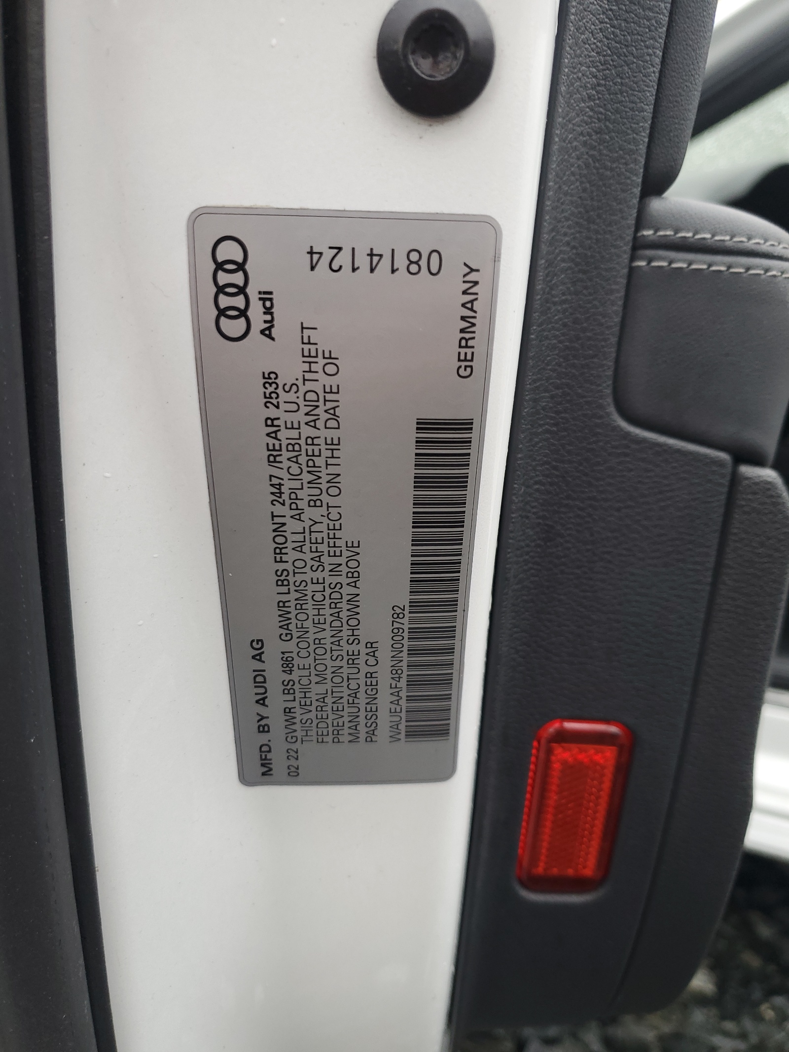 WAUEAAF48NN009782 2022 Audi A4 Premium Plus 45