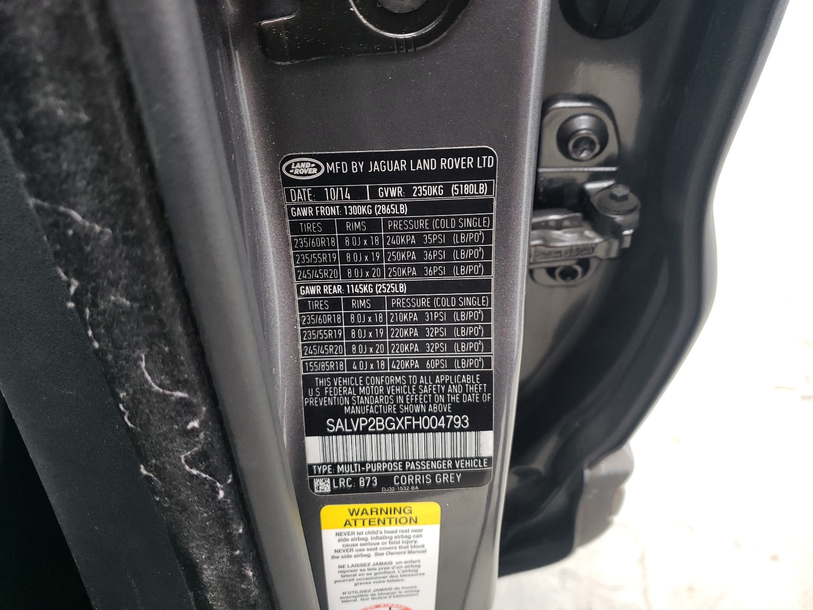 SALVP2BGXFH004793 2015 Land Rover Range Rover Evoque Pure Plus