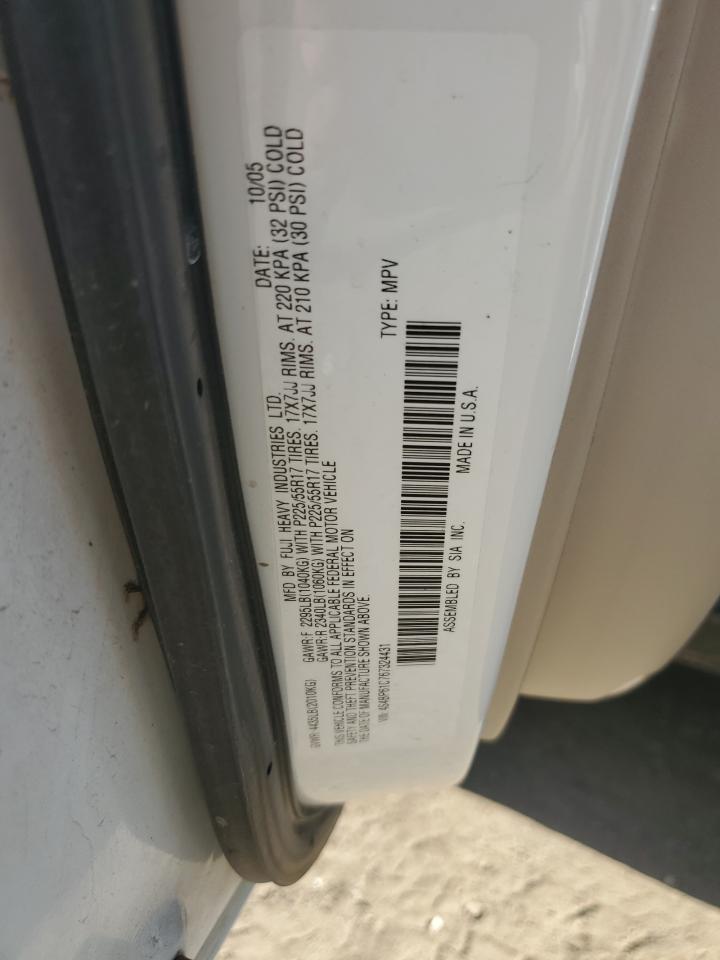 2006 Subaru Legacy Outback 2.5I VIN: 4S4BP61C767324431 Lot: 61460924