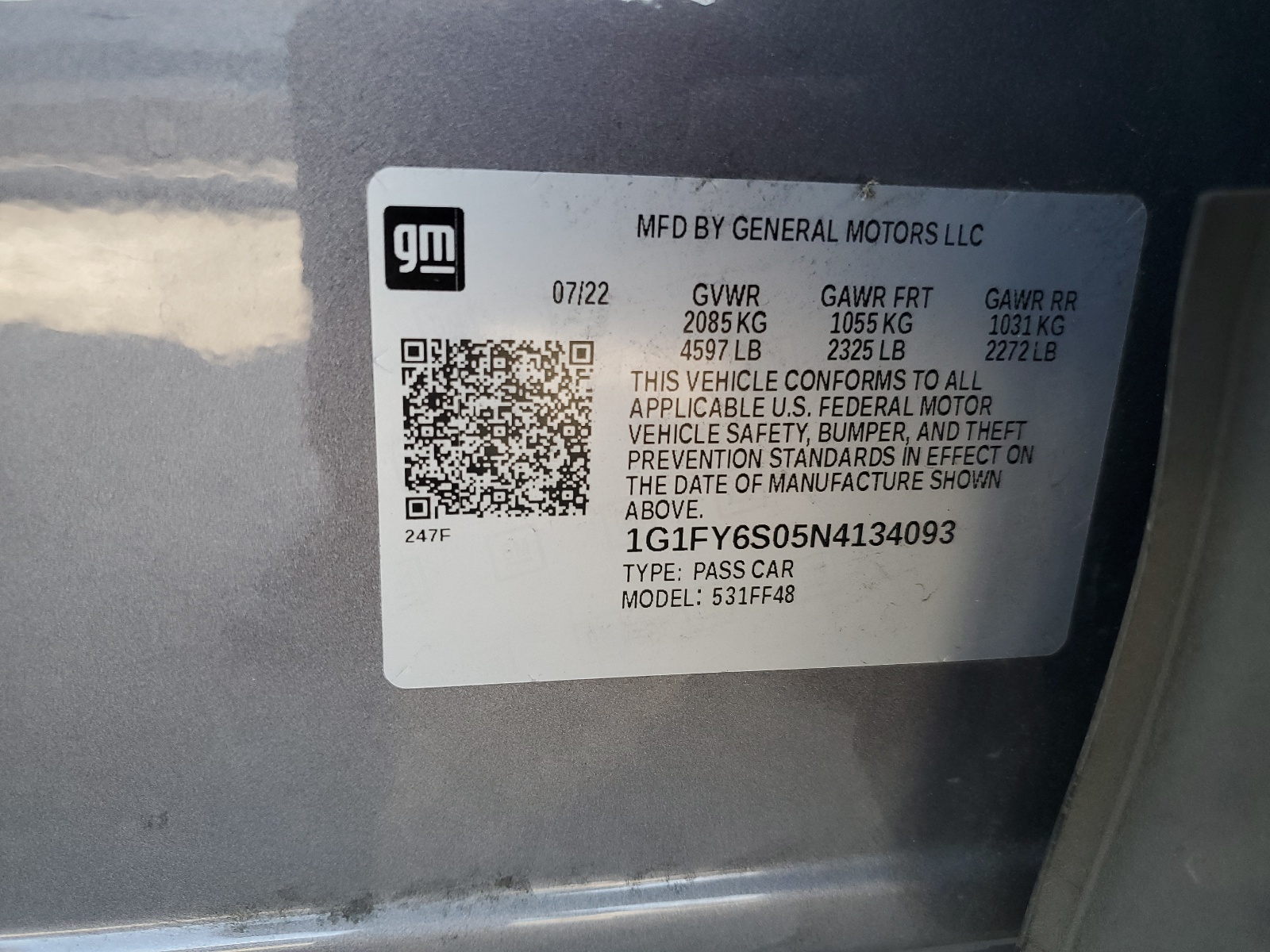 1G1FY6S05N4134093 2022 Chevrolet Bolt Euv Lt