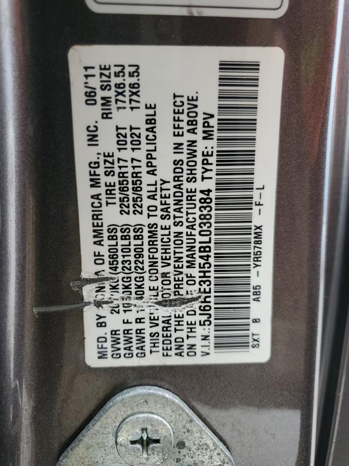 2011 Honda Cr-V Ex VIN: 5J6RE3H54BL038384 Lot: 62044654