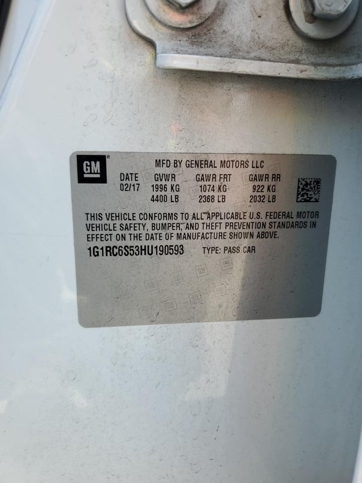 2017 Chevrolet Volt Lt VIN: 1G1RC6S53HU190593 Lot: 64221044