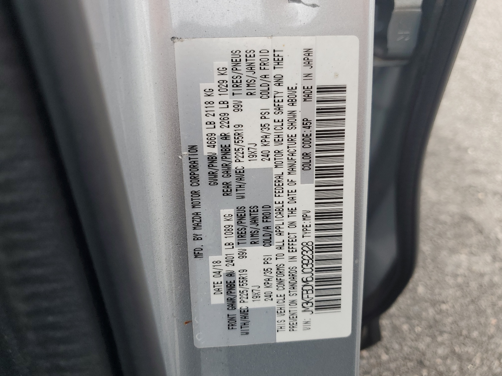 JM3KFBDM6J0392328 2018 Mazda Cx-5 Grand Touring