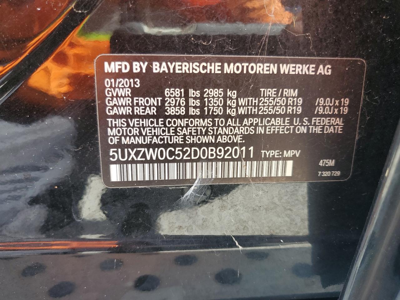 2013 BMW X5 xDrive35D VIN: 5UXZW0C52D0B92011 Lot: 63772744