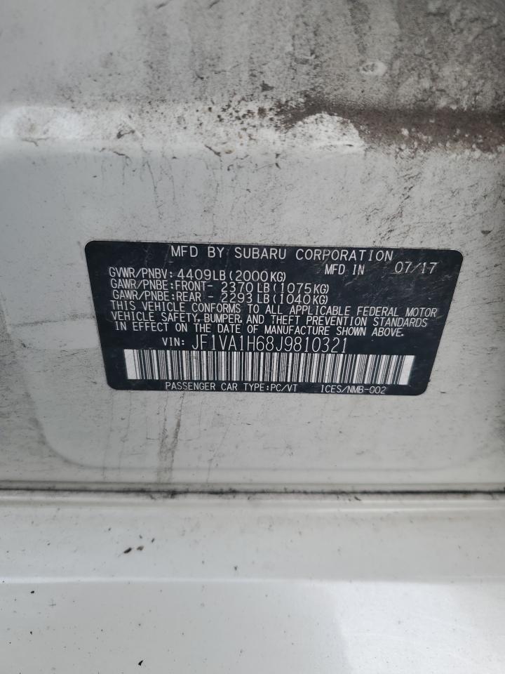 2018 Subaru Wrx Limited VIN: JF1VA1H68J9810321 Lot: 64138234