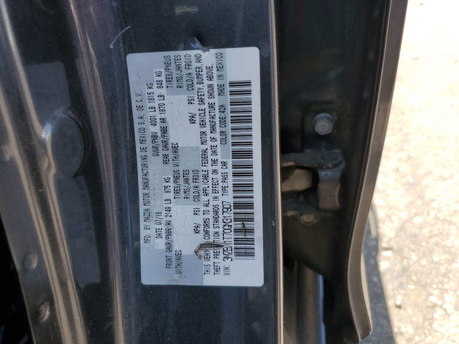 3MZBM1T70GM317907 2016 Mazda 3 Sport