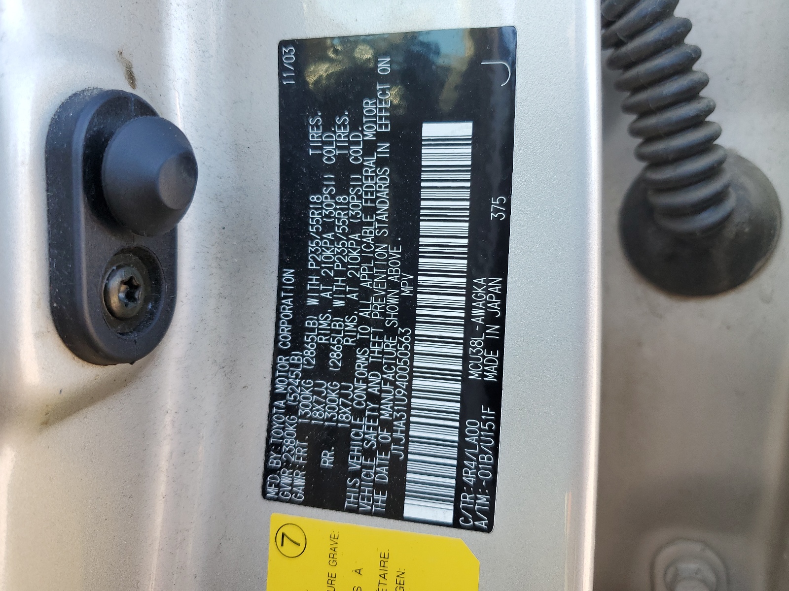 JTJHA31U940050563 2004 Lexus Rx 330