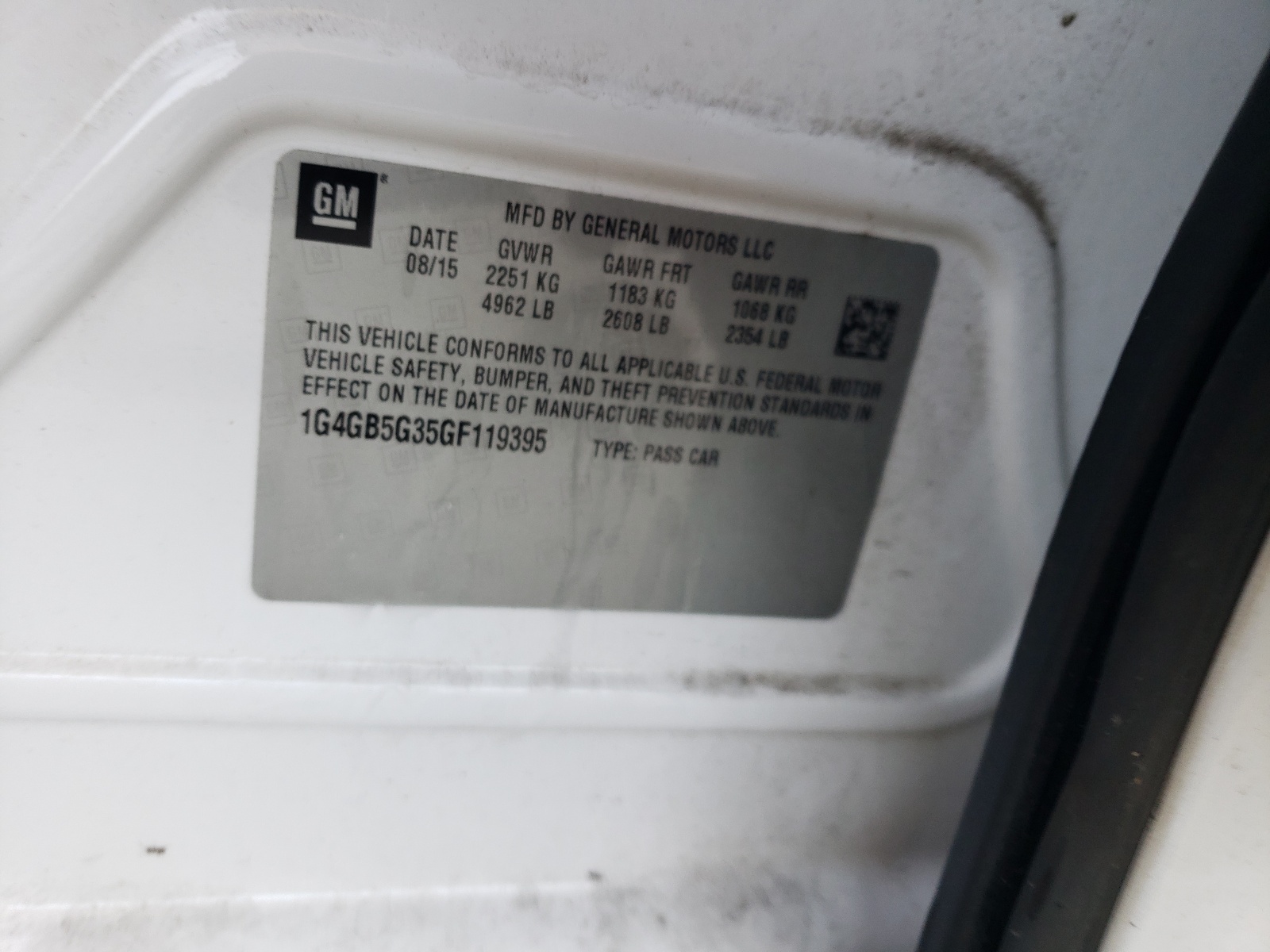 1G4GB5G35GF119395 2016 Buick Lacrosse