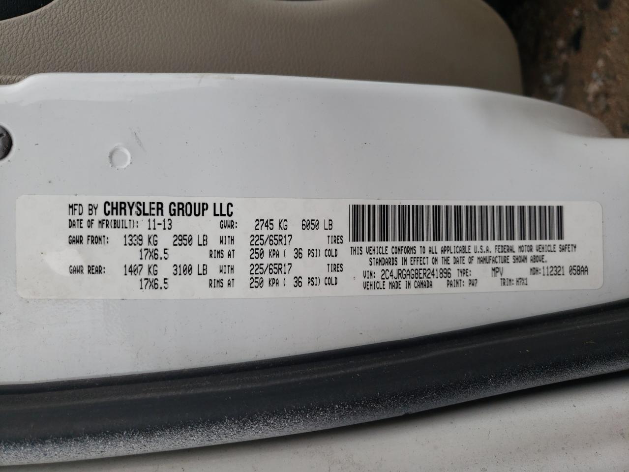 2014 Ram Tradesman VIN: 2C4JRGAG8ER241896 Lot: 64578684
