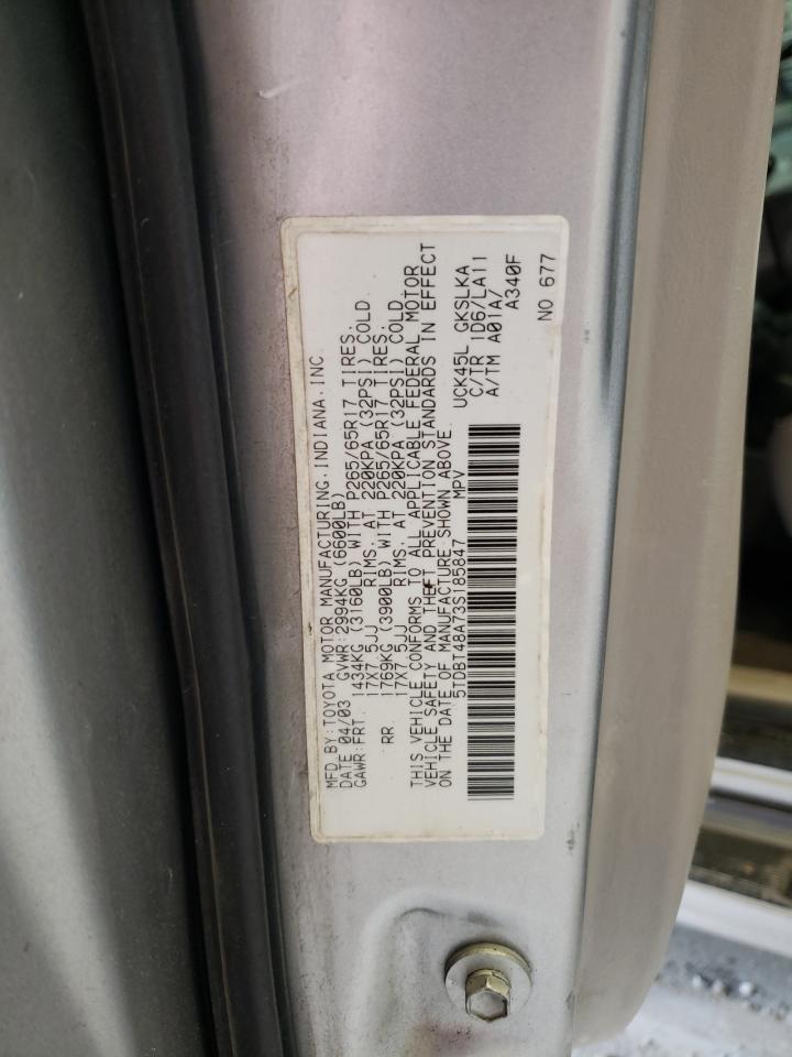 5TDBT48A735185847 2003 Toyota Sequoia Li