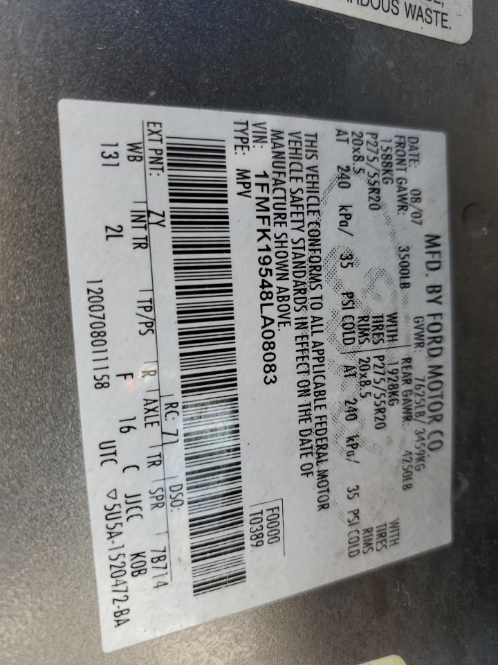 2008 Ford Expedition El Limited VIN: 1FMFK19548LA08083 Lot: 62331954