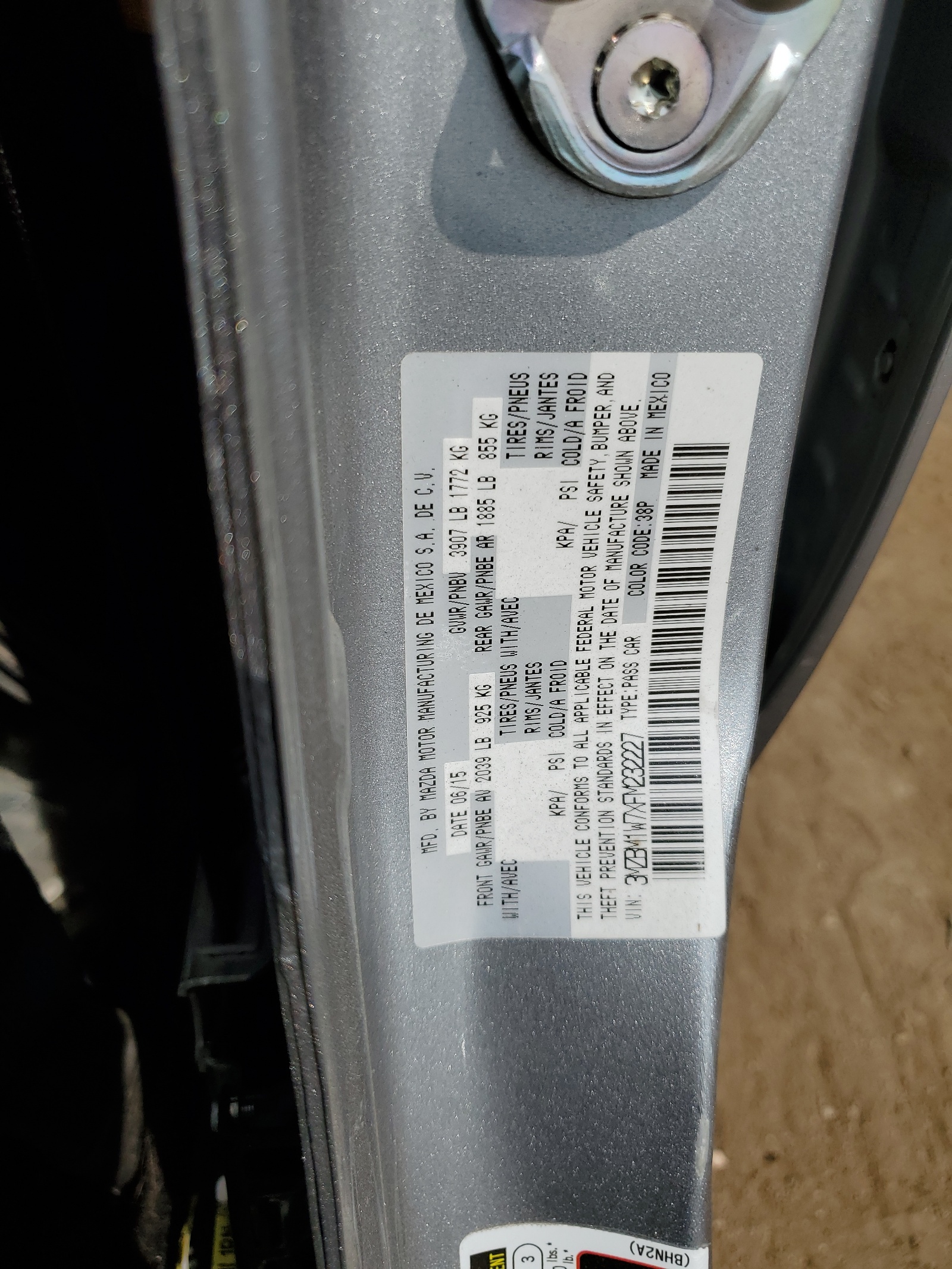 3MZBM1W7XFM232227 2015 Mazda 3 Grand Touring