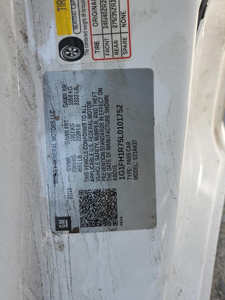 2020 Chevrolet Camaro Ss VIN: 1G1FH1R75L0101752 Lot: 62142824