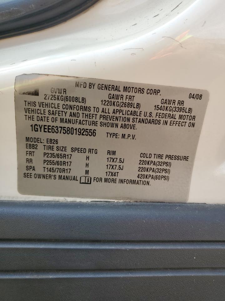 2008 Cadillac Srx VIN: 1GYEE637580192556 Lot: 64017944